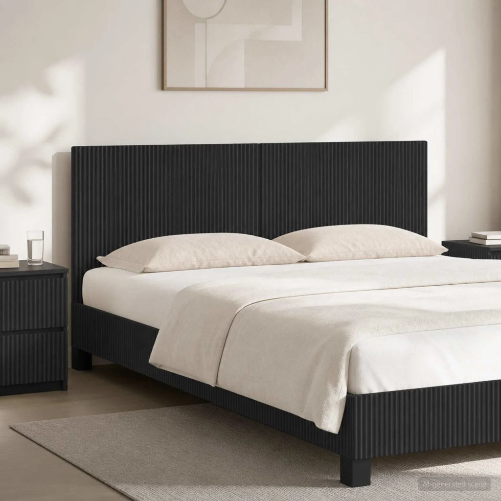 Testiera da Muro ARNHEM Nero Legno ingegnerizzato 896736