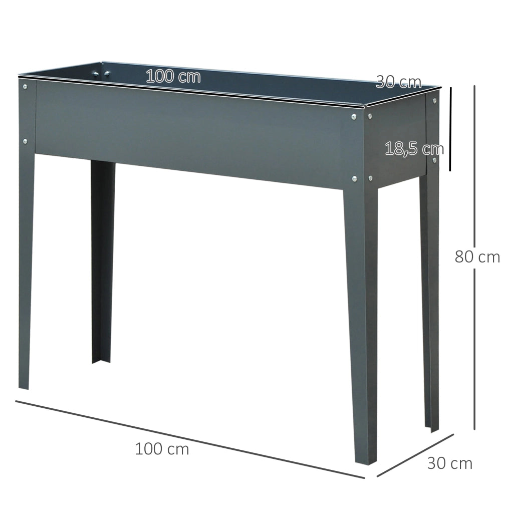 Cassone per piante ¨C Minimal ¨C metallo grigio 100x30x80 cm