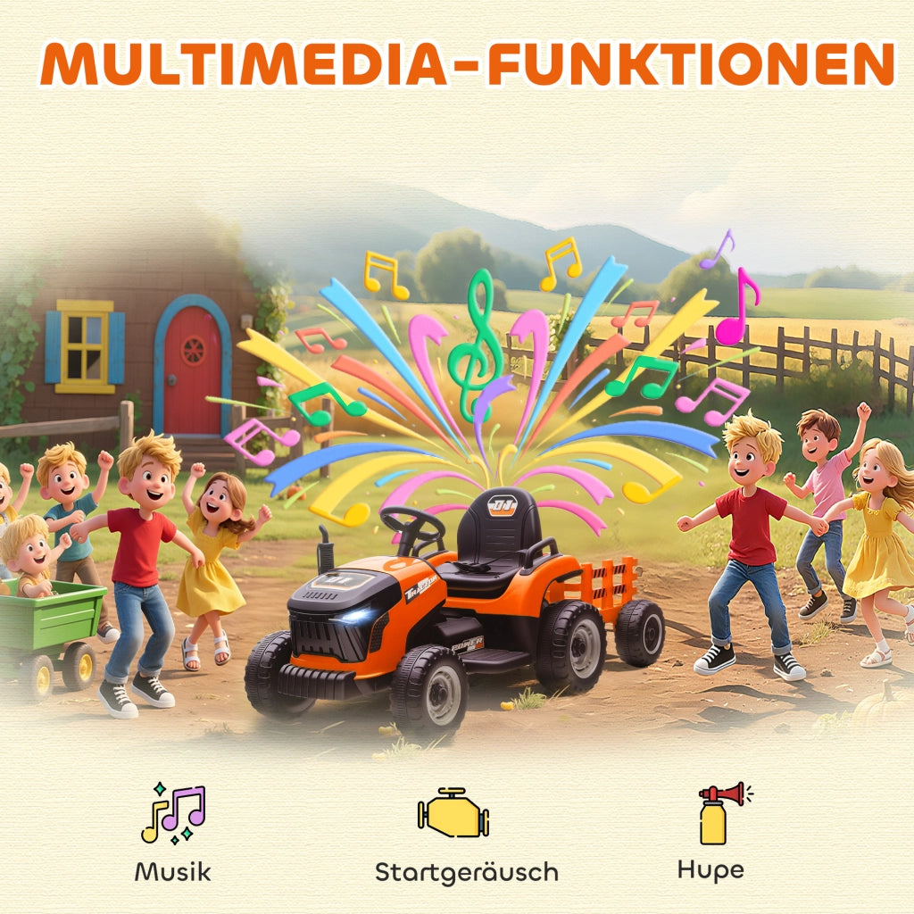Trattore per Bambini Elettrico ¨C zephmum ¨C Arancione