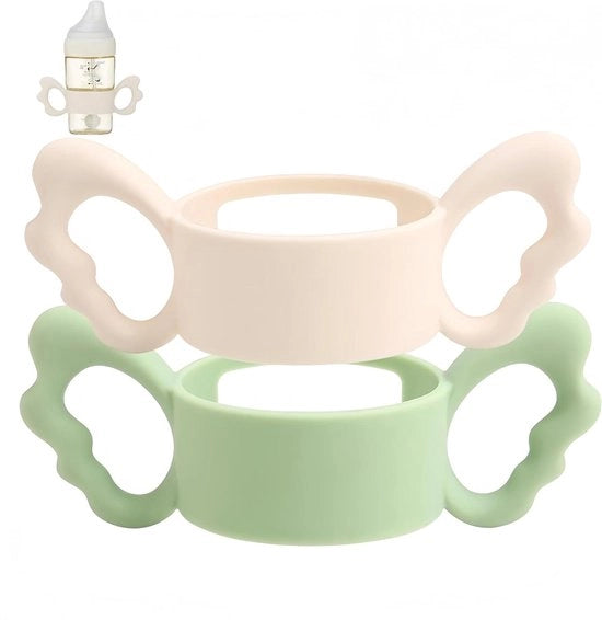 Flessa per Bambino con Manico in Silicone 2 Pezzi - Collo Ampio, Morbido, Installazione Facile