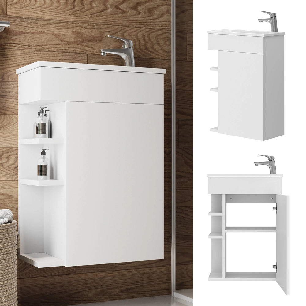 Vicco Set mobili bagno Bianco 2 parti, con lavabo