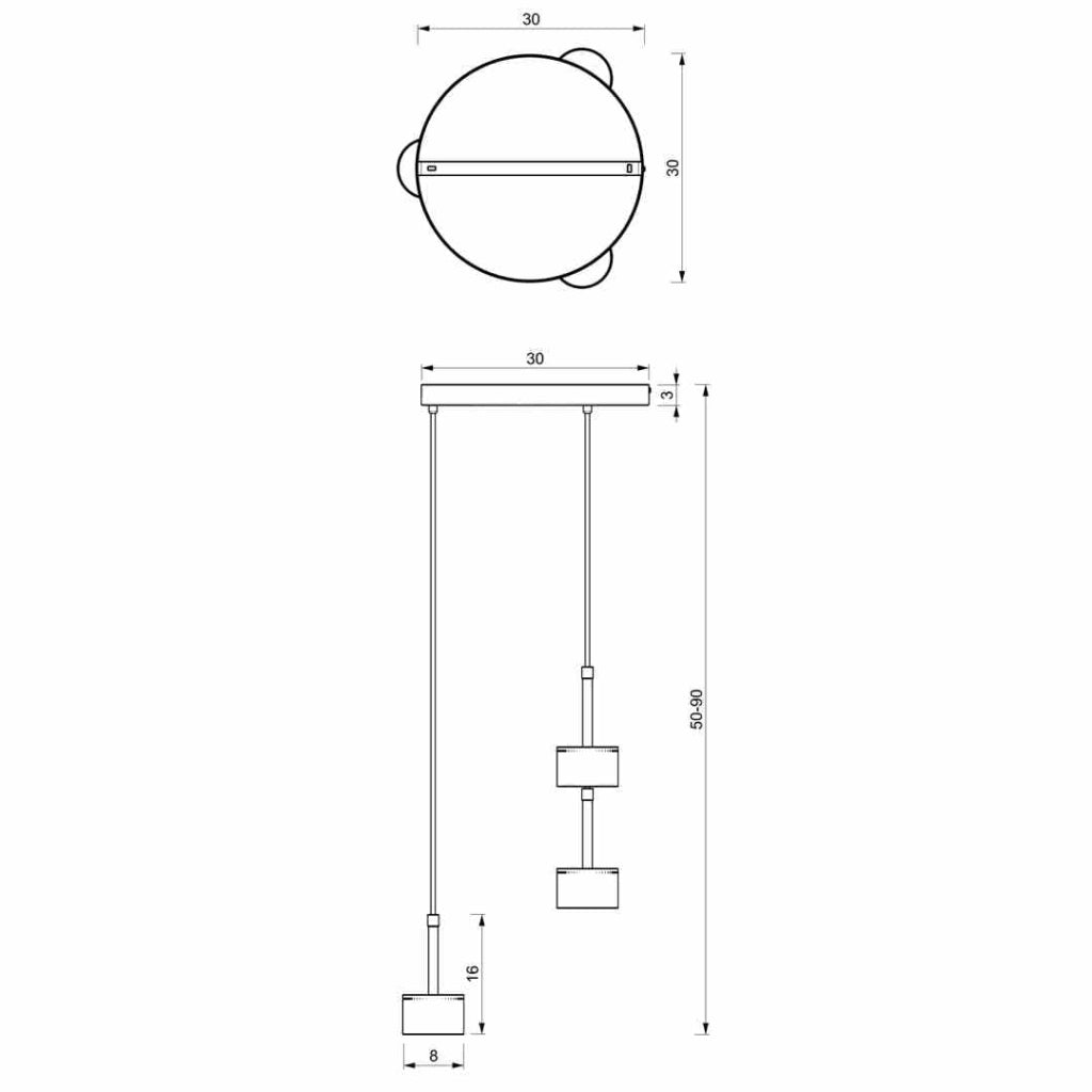Lampada a sospensione Milagro Arena bianco ottone 3 luci