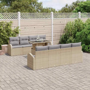 Set Divano da Giardino con cuscino 7 pcs Beige Poly Rattan 3348606
