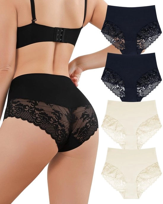 Costumi da notte senza cuciture - Alta vita - Multipack S-XXL - Respiranti - Soffici - 100% Cotone Interno - Slip