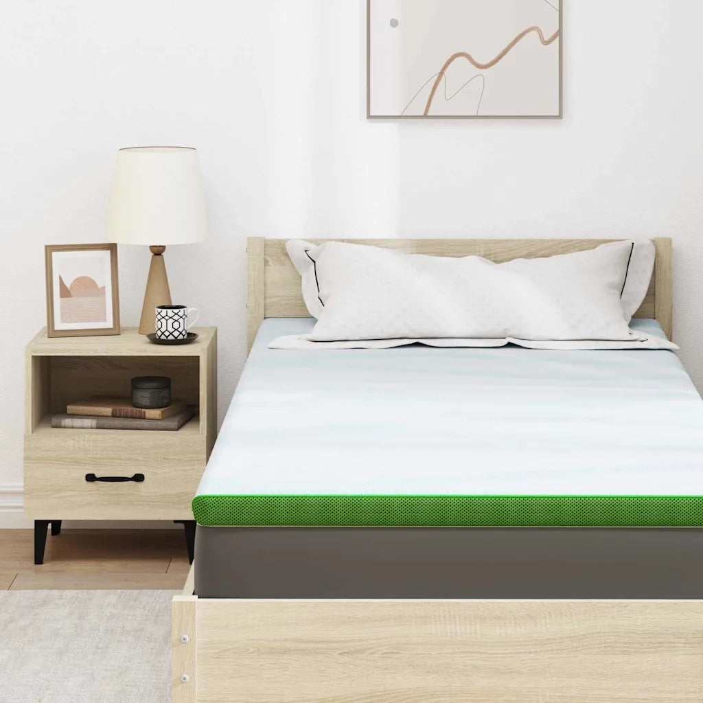 Topper per materasso-Materassino Bianco e Verde 90 x 200 cm 449558