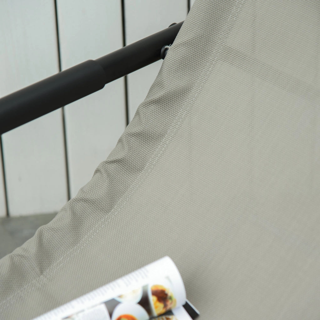 Poltrona a Dondolo da Giardino ¨C Minimal ¨C Nero e Grigio, 150x62x88 cm