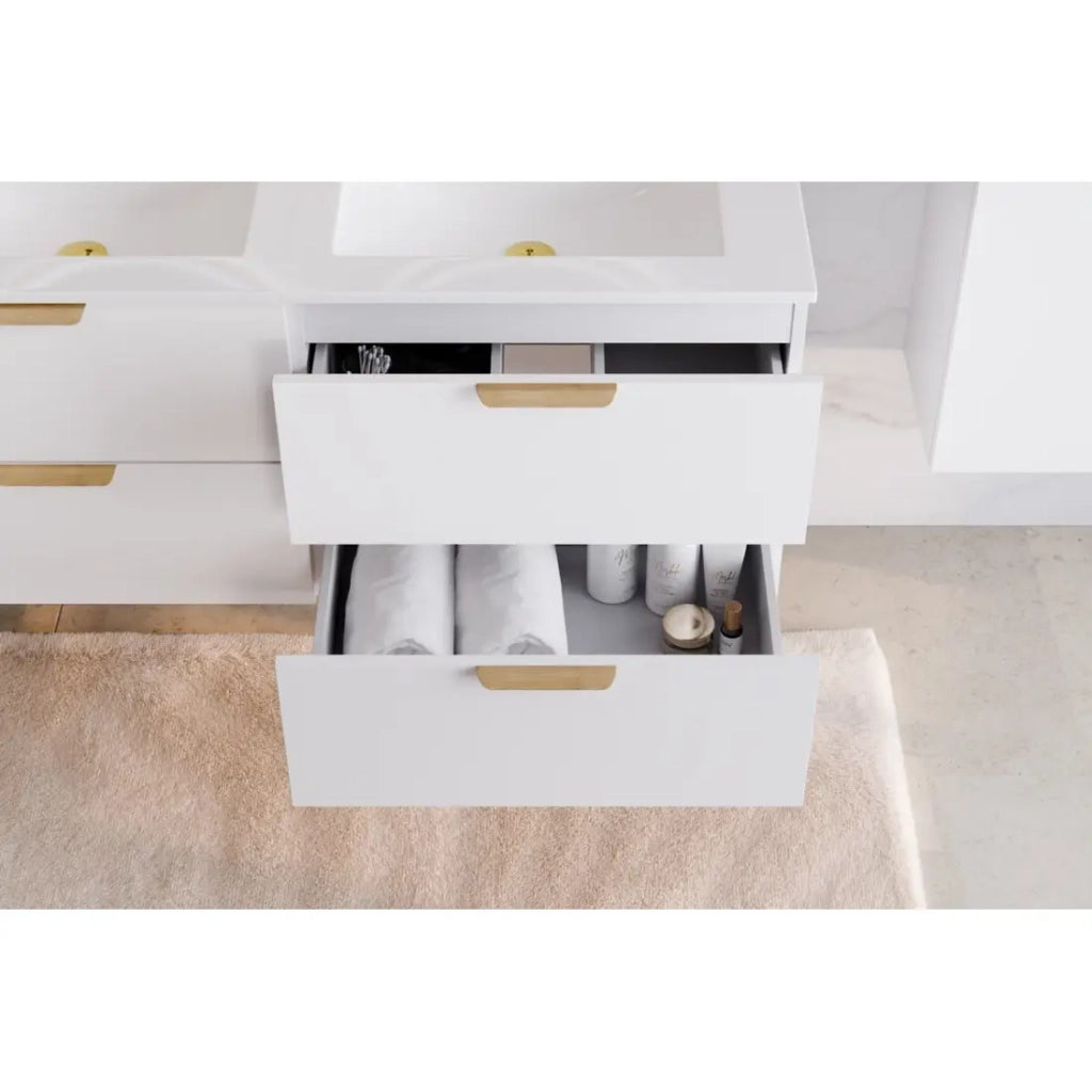 Mobile sottolavabo OSTER 60 cm bianco opaco sospeso con 2 cassetti