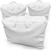 Set di asciugamani bianchi pieghevoli 3 pezzi - organizzatore di coperte con cerniere