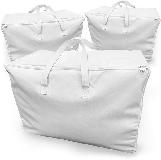 Set di asciugamani bianchi pieghevoli 3 pezzi - organizzatore di coperte con cerniere