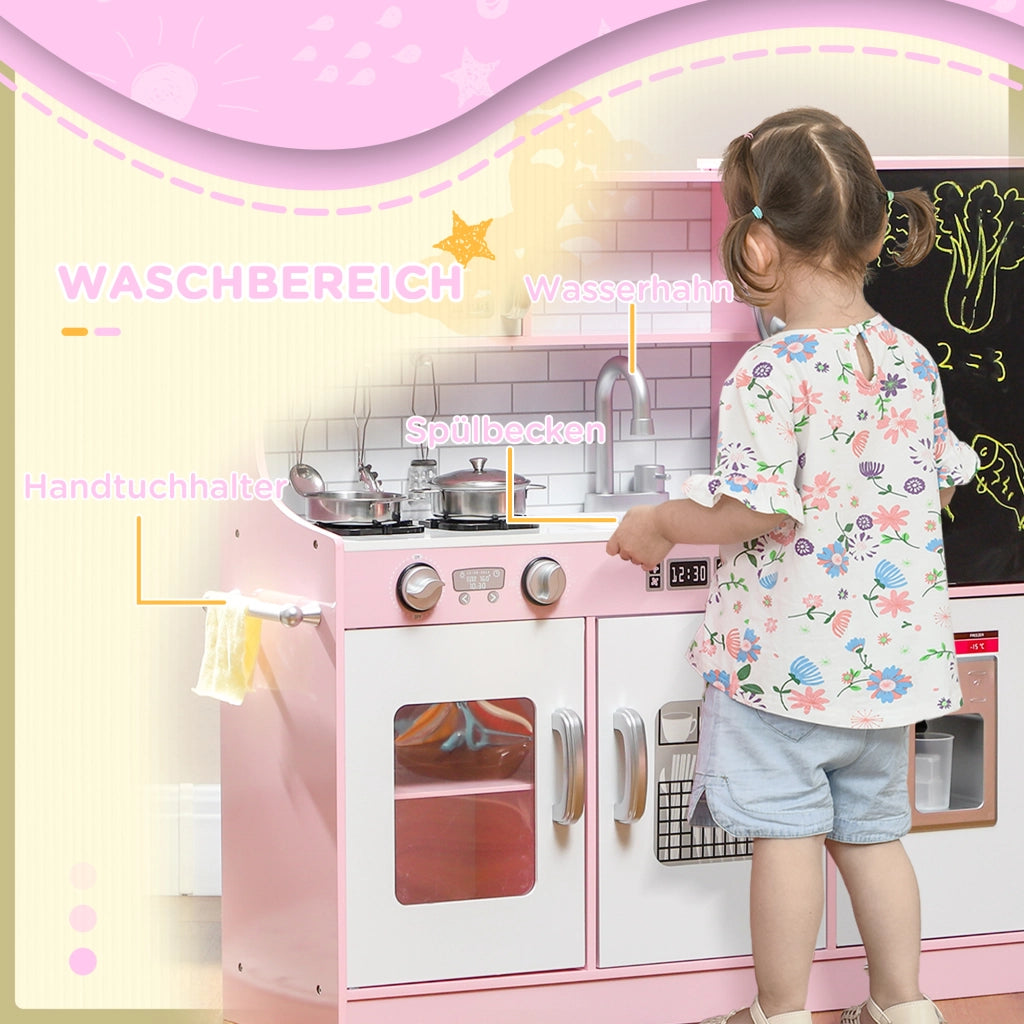 Cucinetta Bambini con Accessori ¨C Zephmum ¨C Rosa 84x27x81 cm