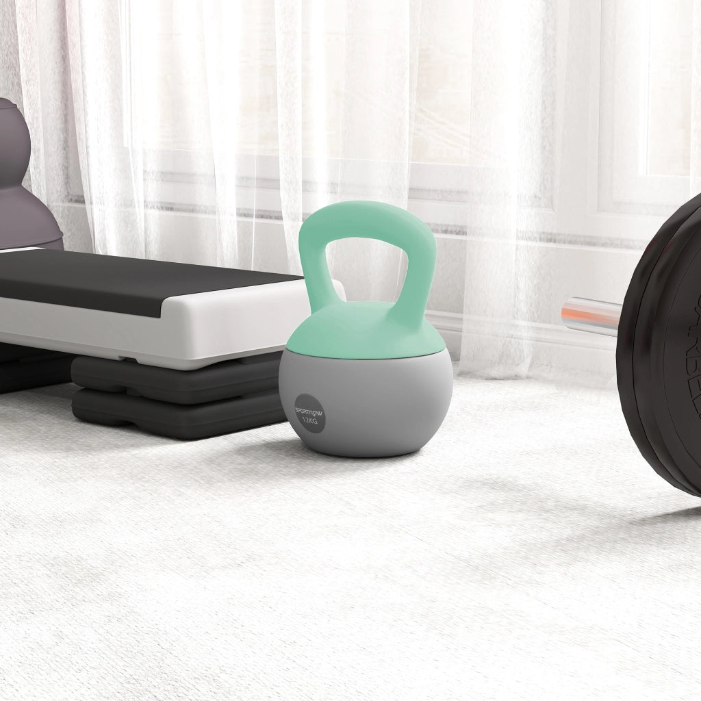 Kettlebell 12 kg ¨C zephmum ¨C grigio e verde 21x21x30 cm