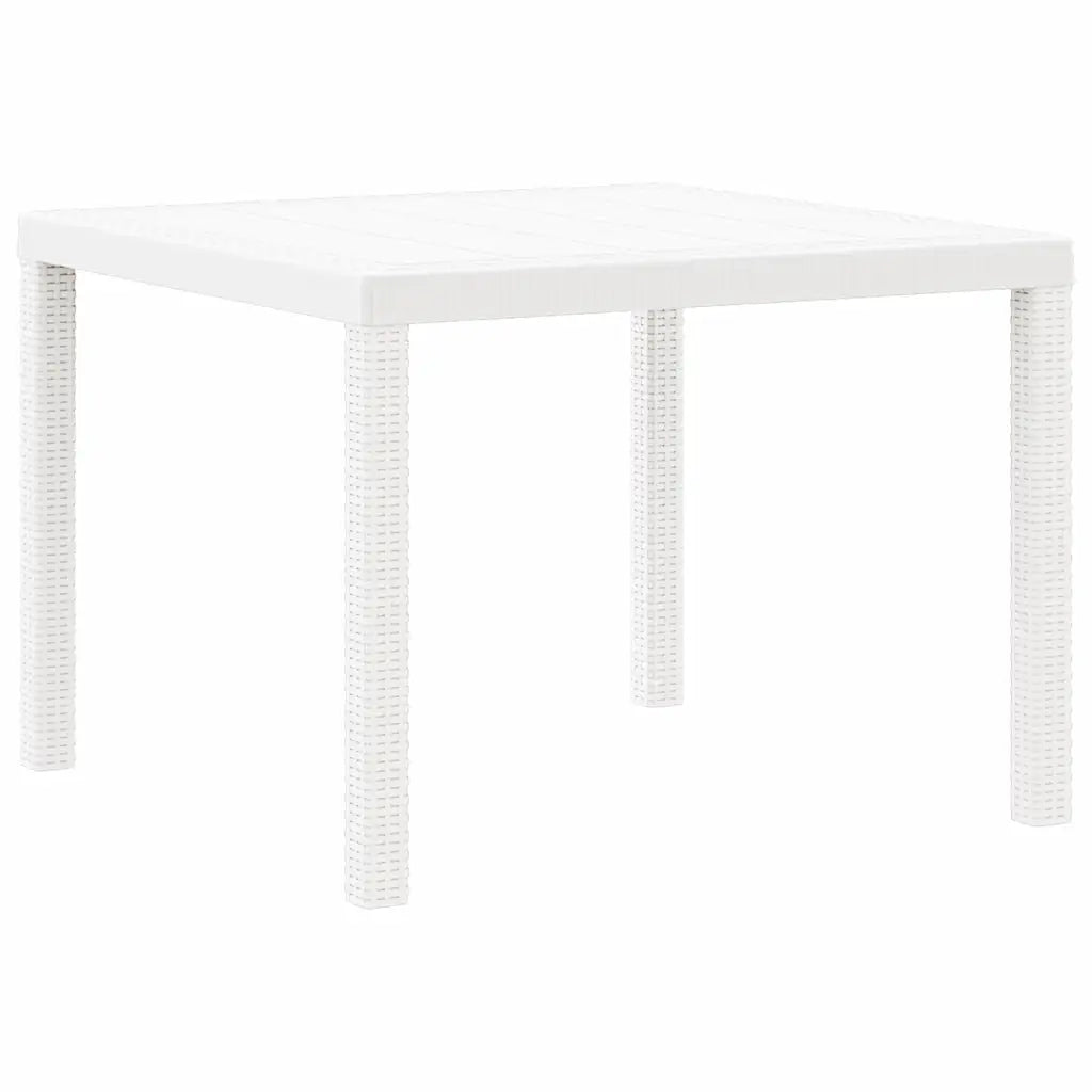 Set da Pranzo per Giardino 3 pcs Bianco Polipropilene