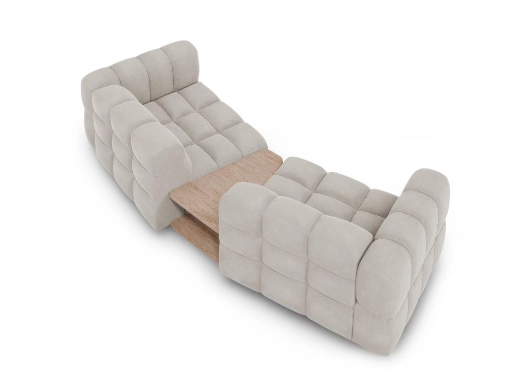 Cosmopolitan Design - Divano modulare "Sky" 2 posti in velluto beige chiaro 