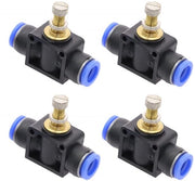 Regolatore di flusso d'aria - Connettori rapidi - Connettore pneumatico - Acciaio inossidabile - Connettiore di tubo semplice - Temperatura 0-60°C - Adatto per tubi PU/Nylon - Connettore pneumatico