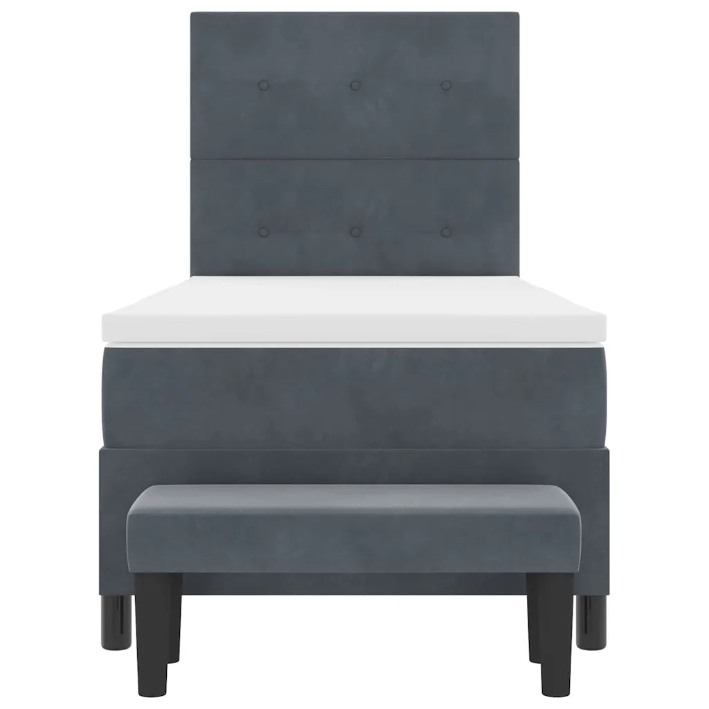 Letto a molle con testiera Grigio scuro 200 x 80 cm Velluto 3344475