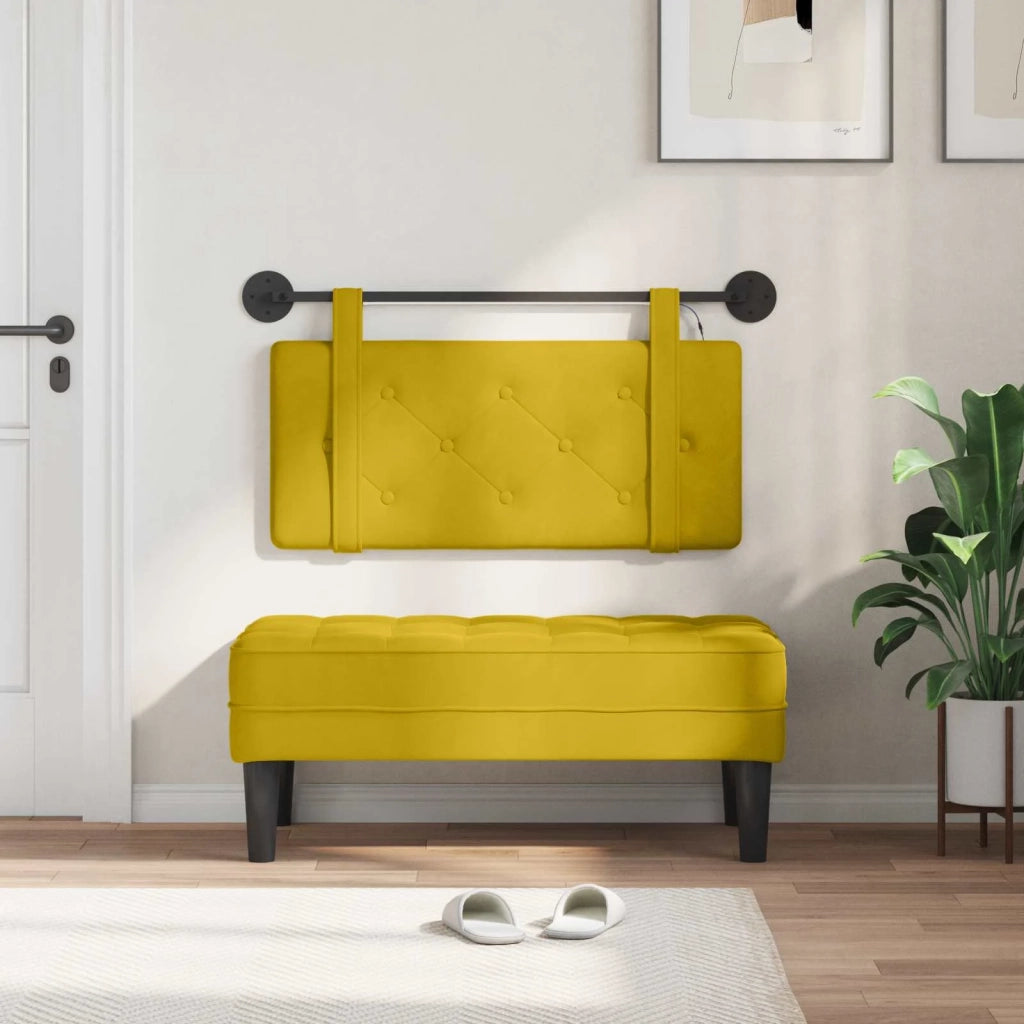 Testiera | Testata sospesa Con luce LED Giallo Velluto