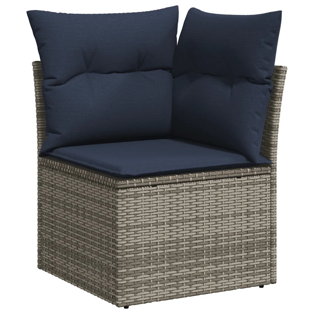 Set Divani da Giardino 8 pz con Cuscini Grigio in Polyrattan 3267151