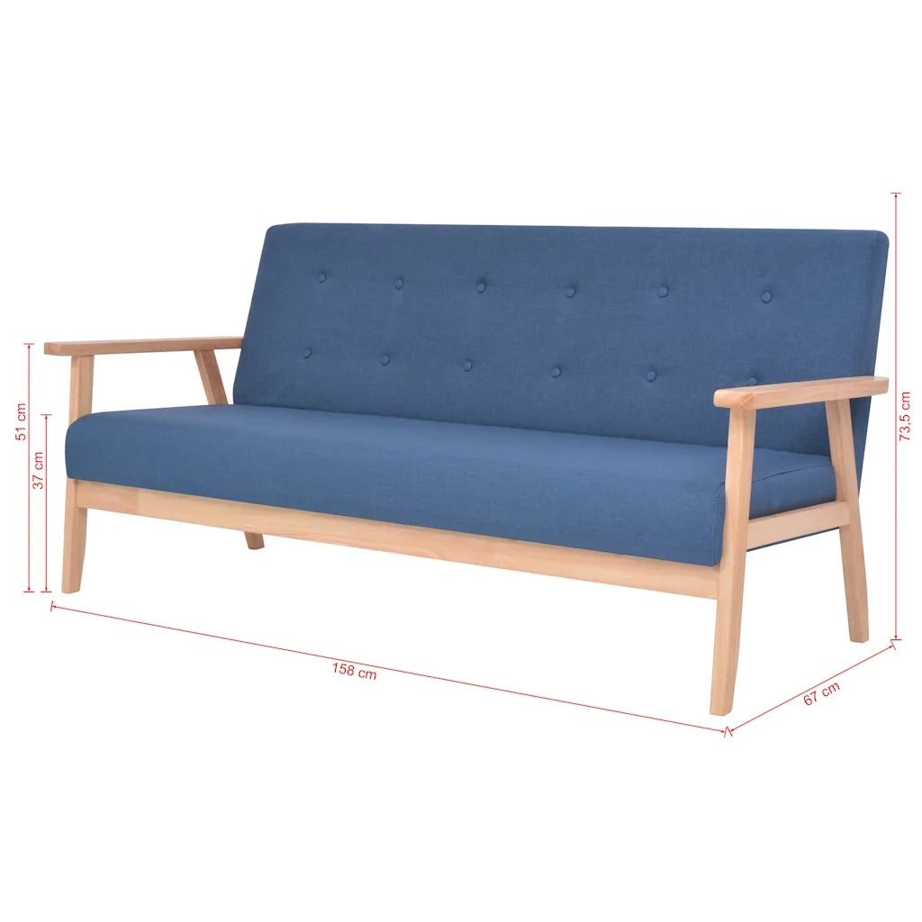 Set di Divani 2 pz in Tessuto Blu 274914