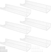 Organizzatore a pannelli 6 pezzi - Pannelli da attacco alla parete - Pannelli in acrilico - Translucidi - 38 x 9,7 x 4,5 cm - Disegno cristallo - Pannelli da parete