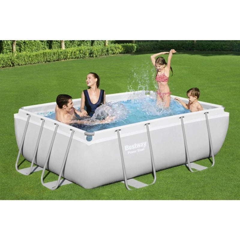 Piscina fuori terra rettangolare con telaio in acciaio e pompa filtro inclusa, dimensioni 282x196x84 cm capacità 3662 L - Bestway