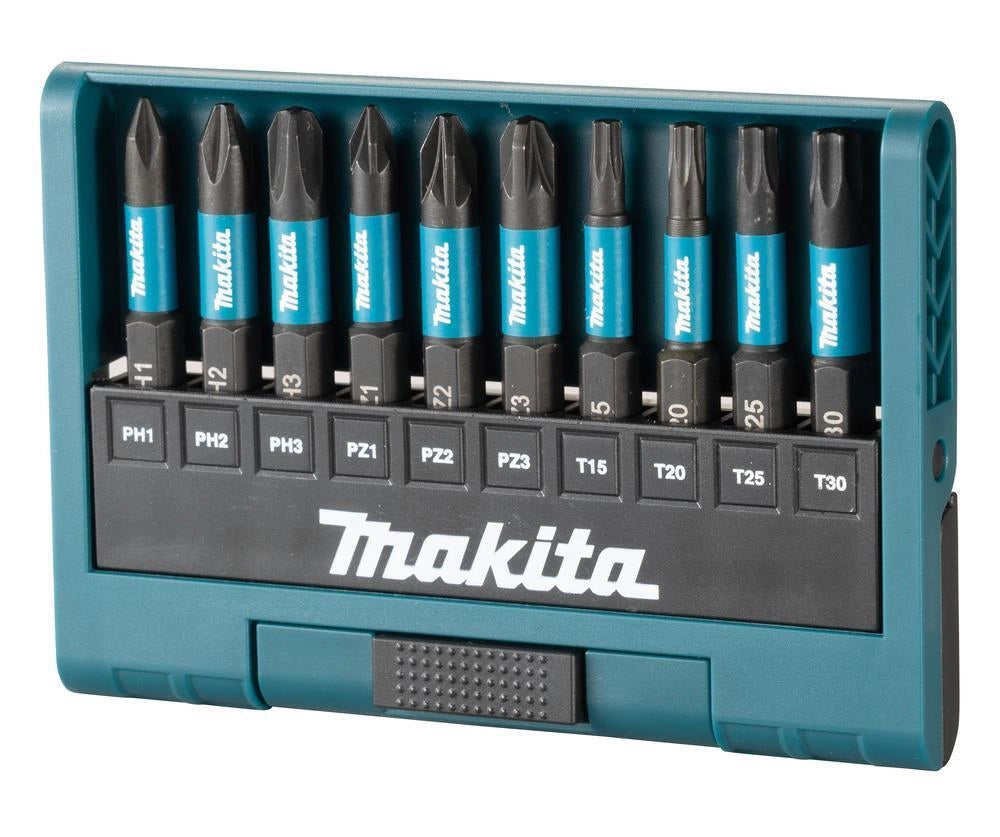 Makita E-12011 Impact Black Set 10 Inserti 50mm PH PZ Torx Attacco 1-4'' HEX colore Nero