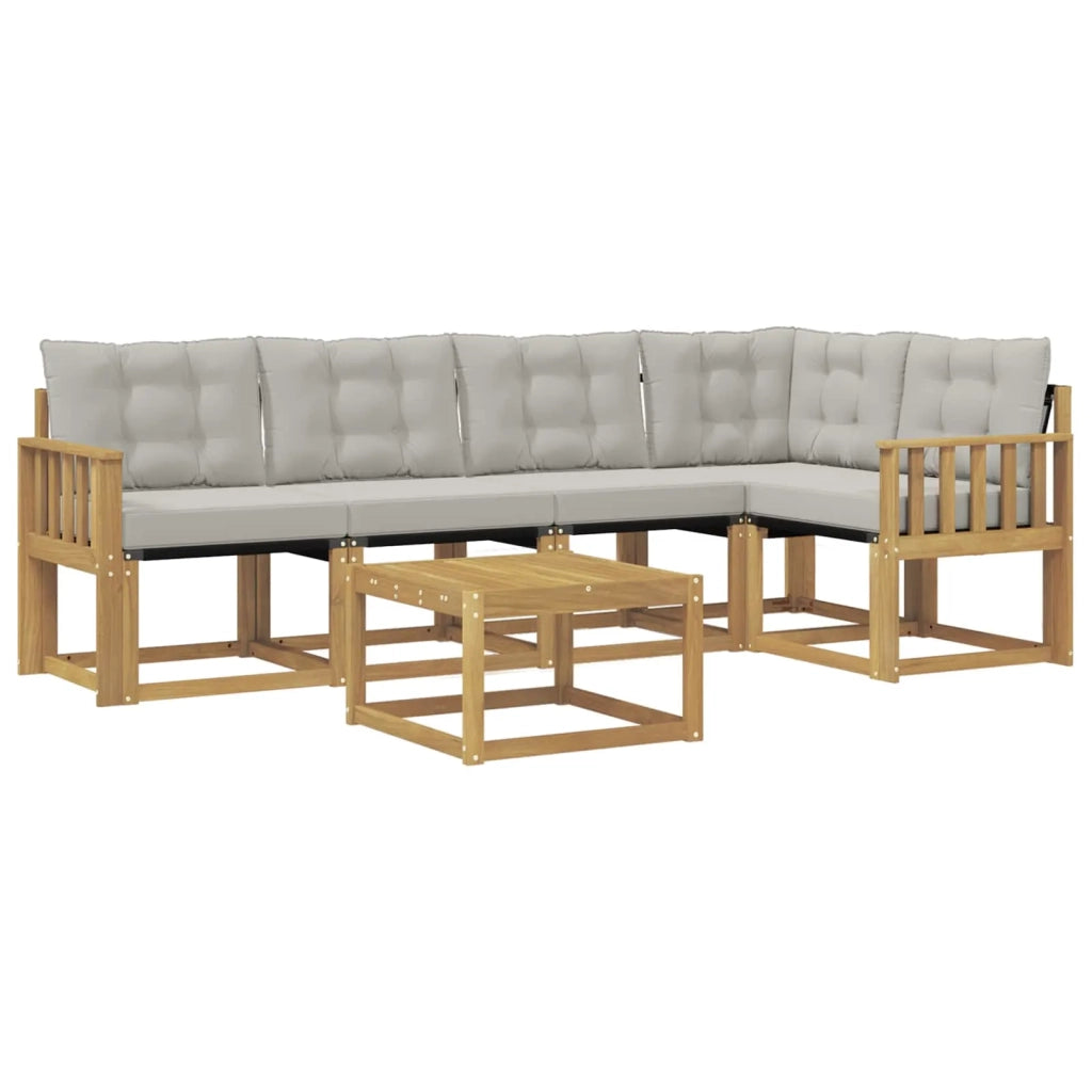 Set di divani da esterno 6 pz Bianco e Grigio Chiaro 3389497