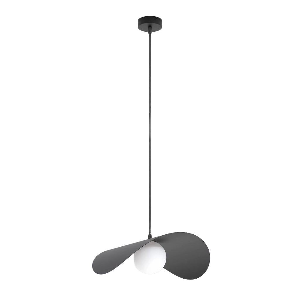 Lampada sospesa RITUAL nera bianca ondulata 1xG9 Emibig