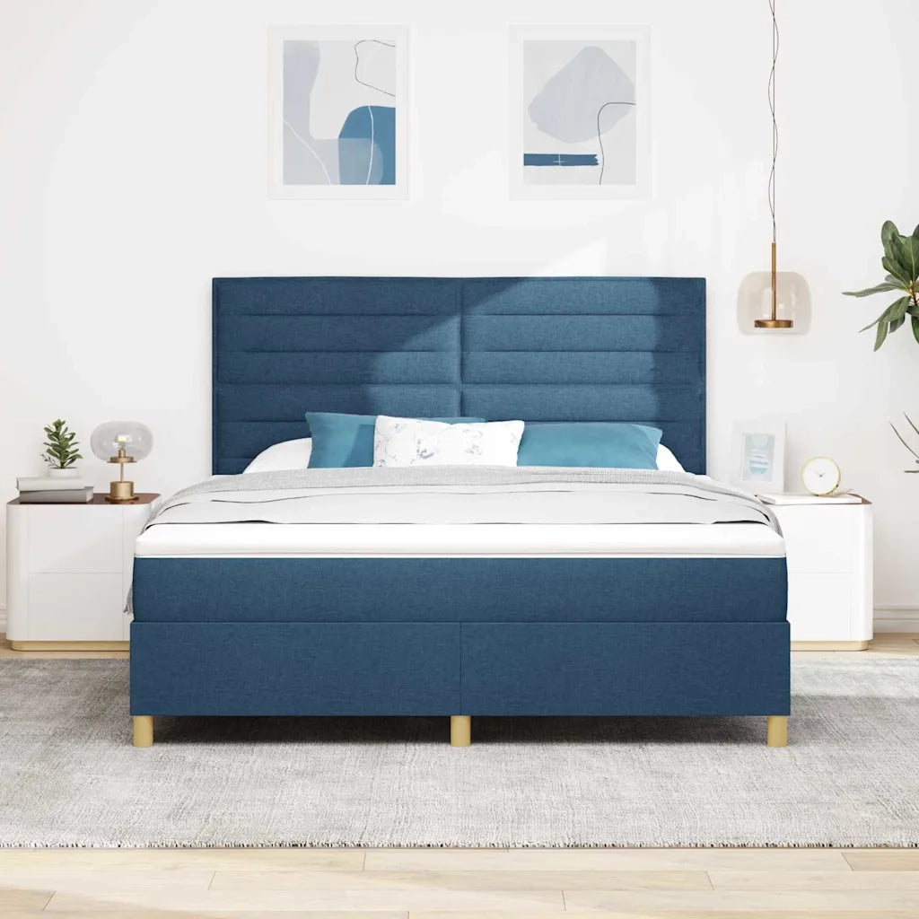 Letto a molle con materasso Blu 180 x 200 cm Tessuto 3339566