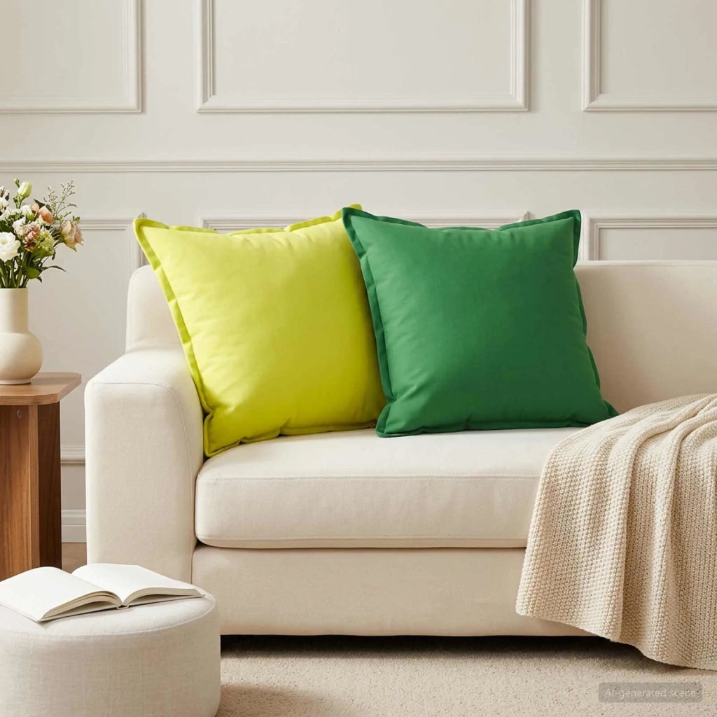 Federa 2 pz HOUTEN Verde 60 x 60 cm Poliestere 920807