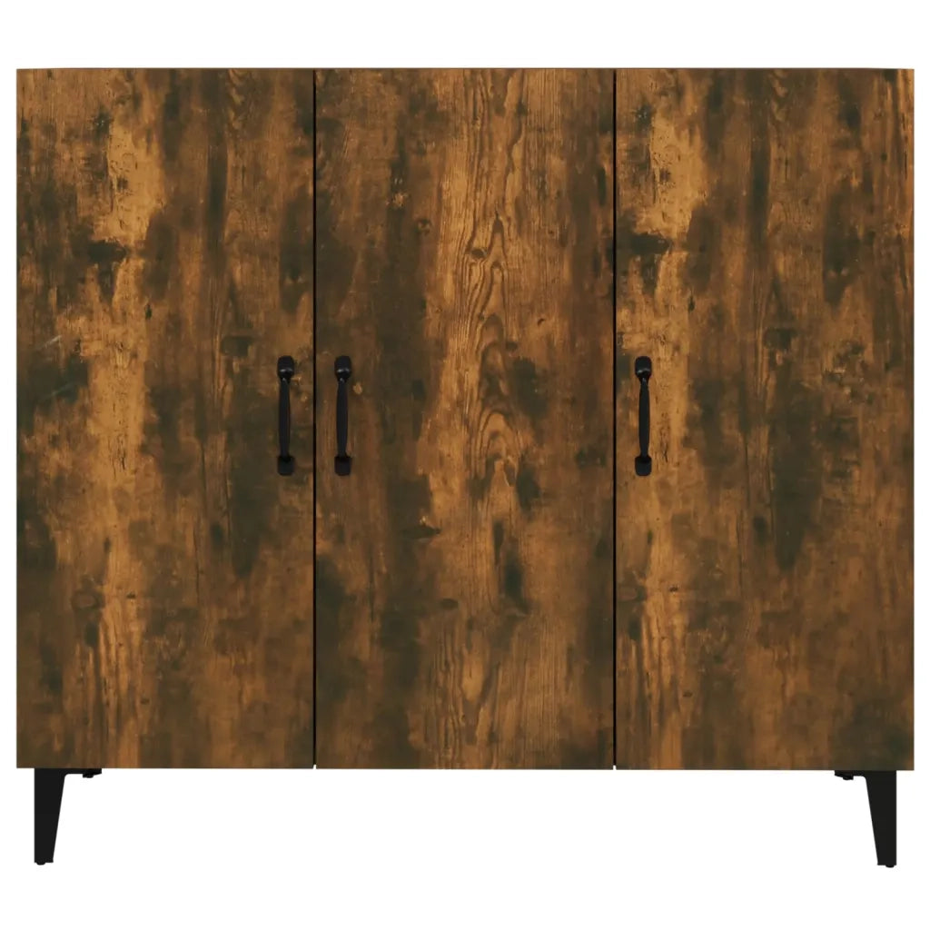 Credenza Rovere Fumo 90x34x80 cm in Legno Multistrato 817462