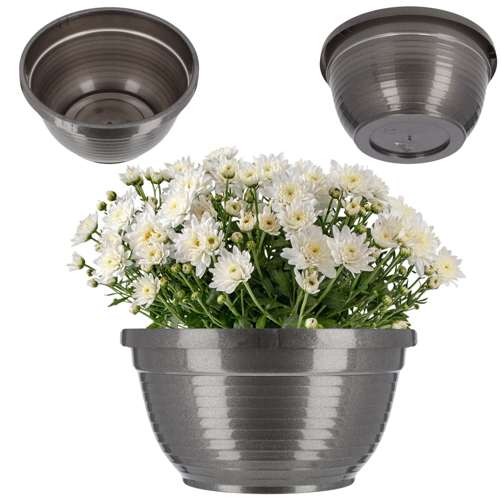 Vaso da fiori in plastica KADAX per cimitero, ideale per crisantemi, 20 cm.