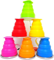 Set di 6 Bicchieri Opachi in Silicone con Coperchi Reutilizzabili per Picnic, Campeggio e Escursioni