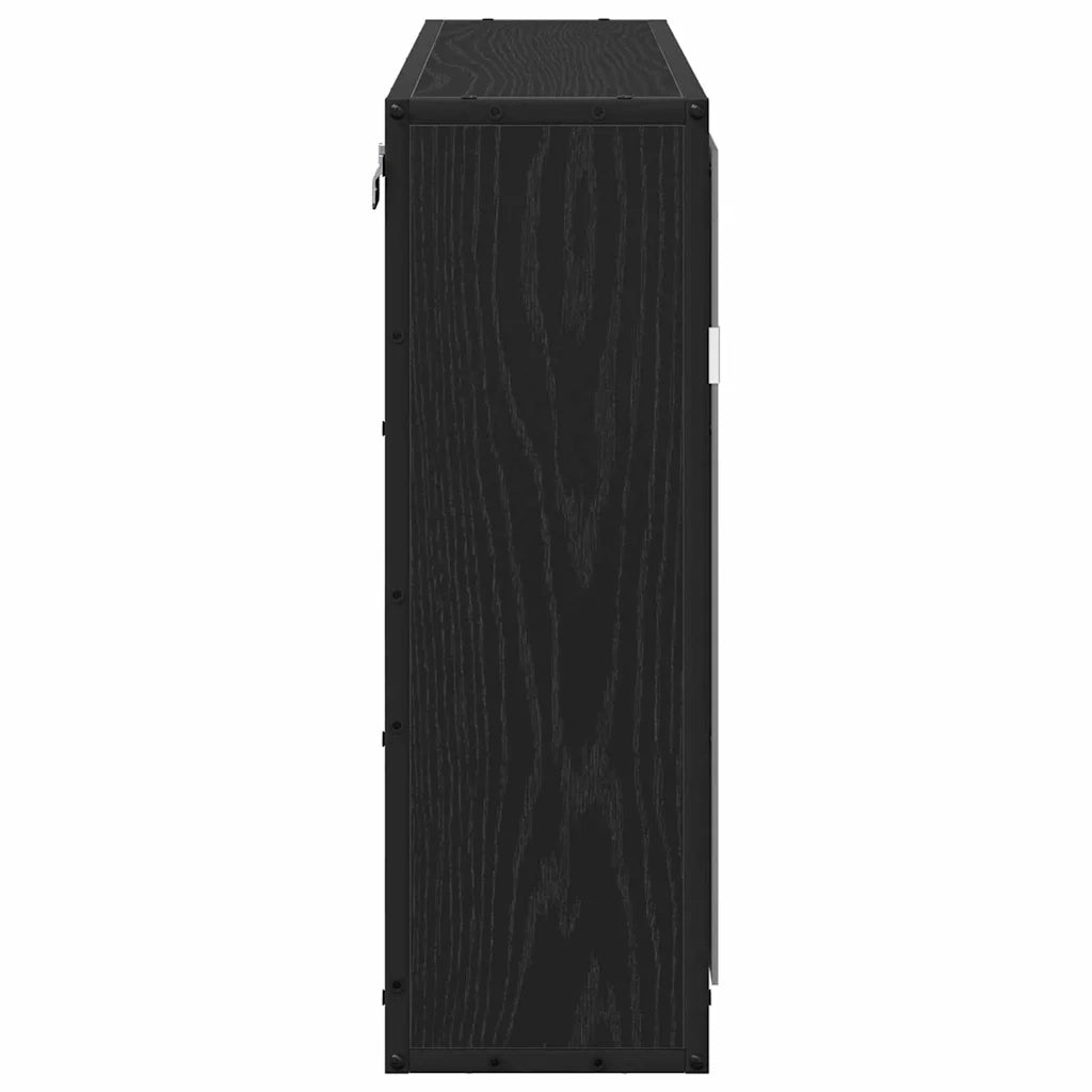 Scaffale da parete con lo scaffale Rovere Nero 65 x 20 x 60 cm 883610