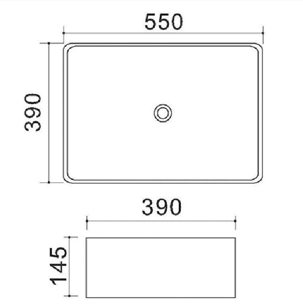 Lavabo appoggio 55x39 cm LA50 Bianco