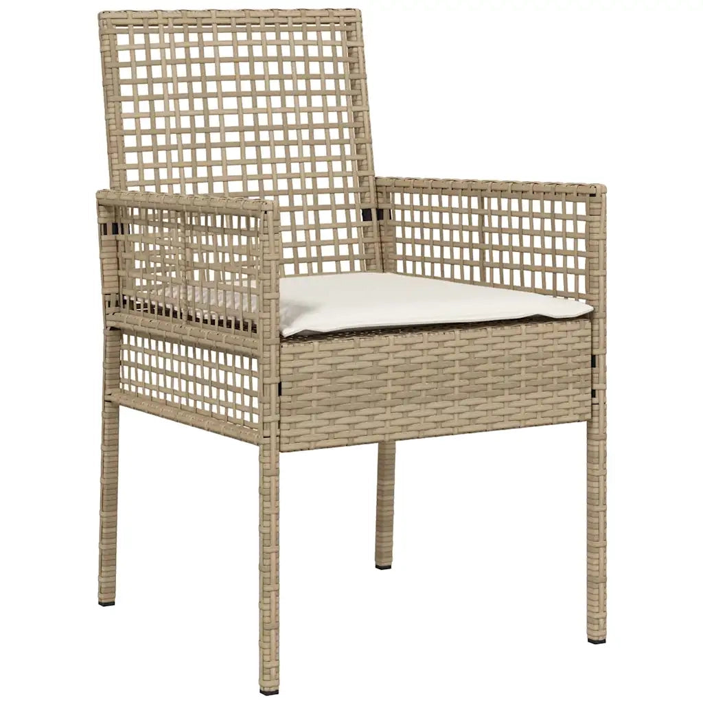 Set da Pranzo per Giardino 9 pcs Beige polyrattan 3334892