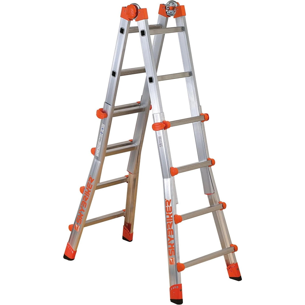 SCALA ALLUMINIO TELESCOPICA MULTIFUNZIONE GRADINI 4+4 PEPPINA 150KG MEDIA GIERRE AL020