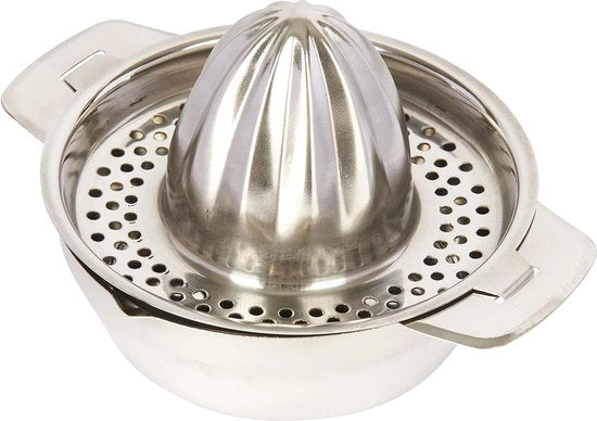 Citruspers in acciaio inossidabile con maniglie larghe e bocchetta - 28 x 18 cm - Citrusstrumento per arance, pompelmo, automatico