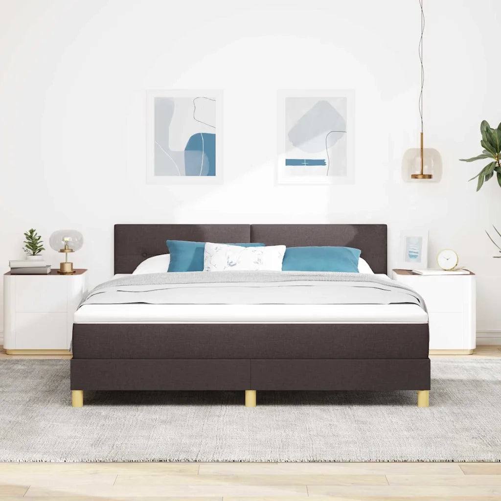 Letto a molle con cuscino Marrone Scuro 180 x 200 cm Tessuto 3338940