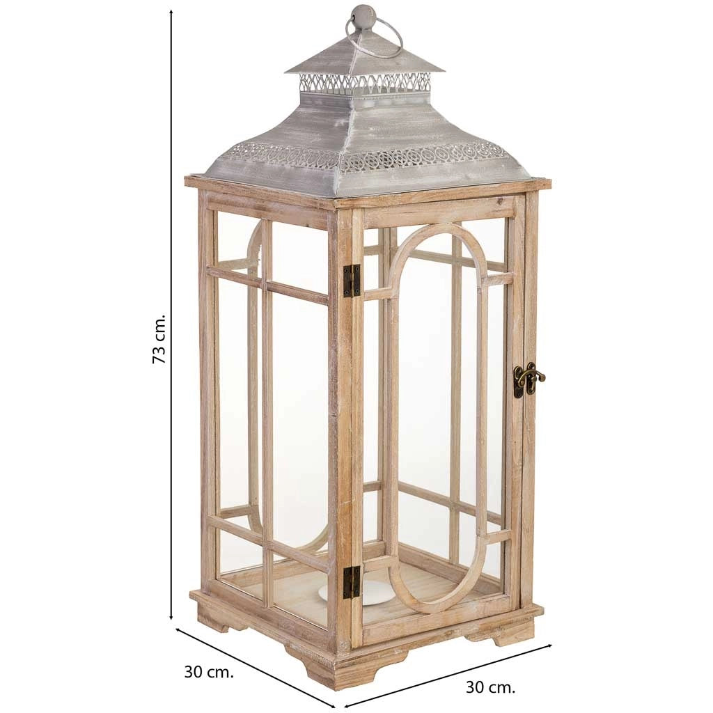 Lanterna in legno 30x30x73h cm