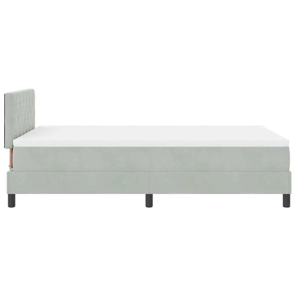 Letto a molle con materasso Grigio chiaro 120 x 200 cm Velluto 3339098