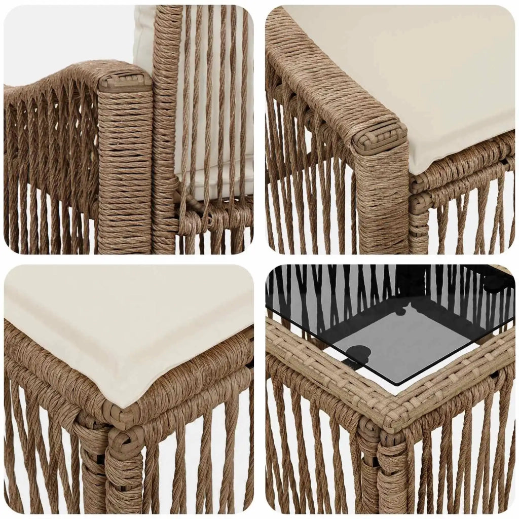 Set Divano da Giardino 6 pcs Beige polyrattan 3435966