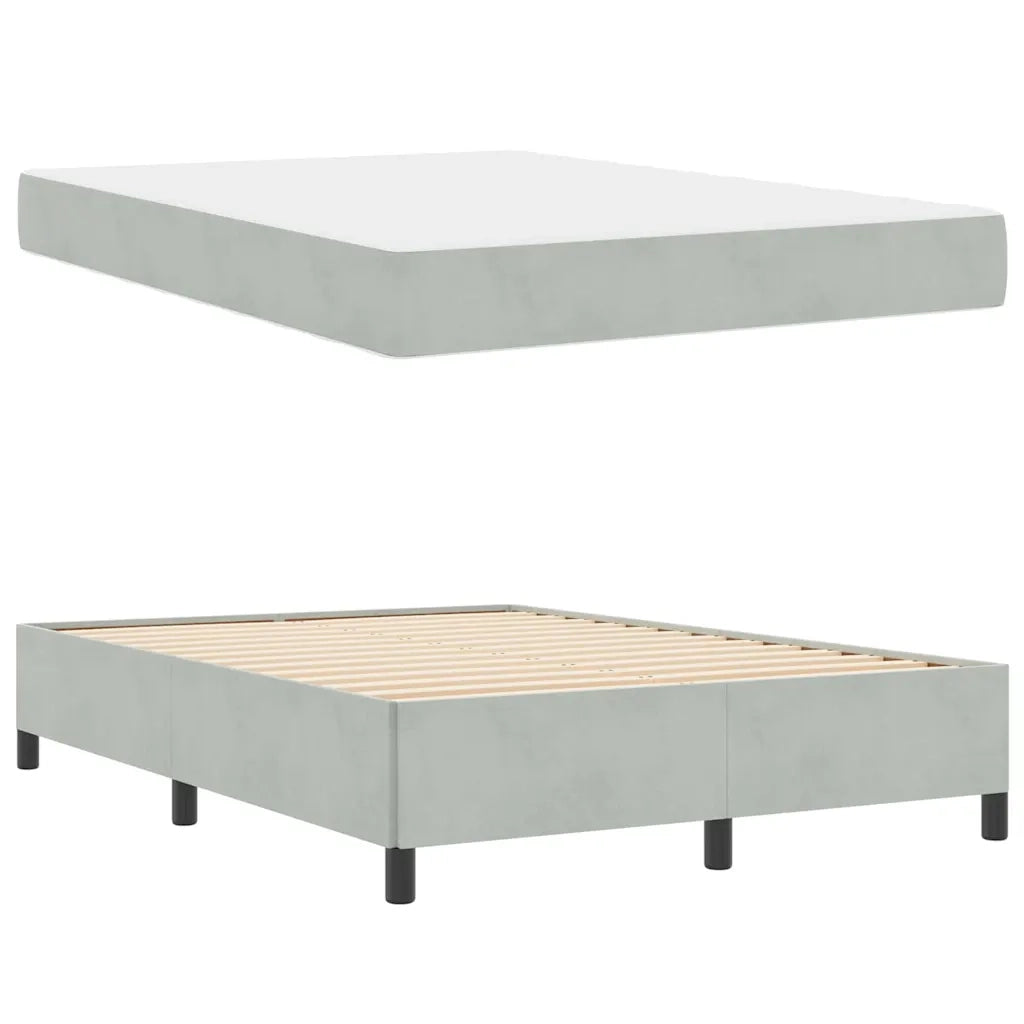 Struttura del letto Grigio chiaro 140 x 190 cm Tessuto