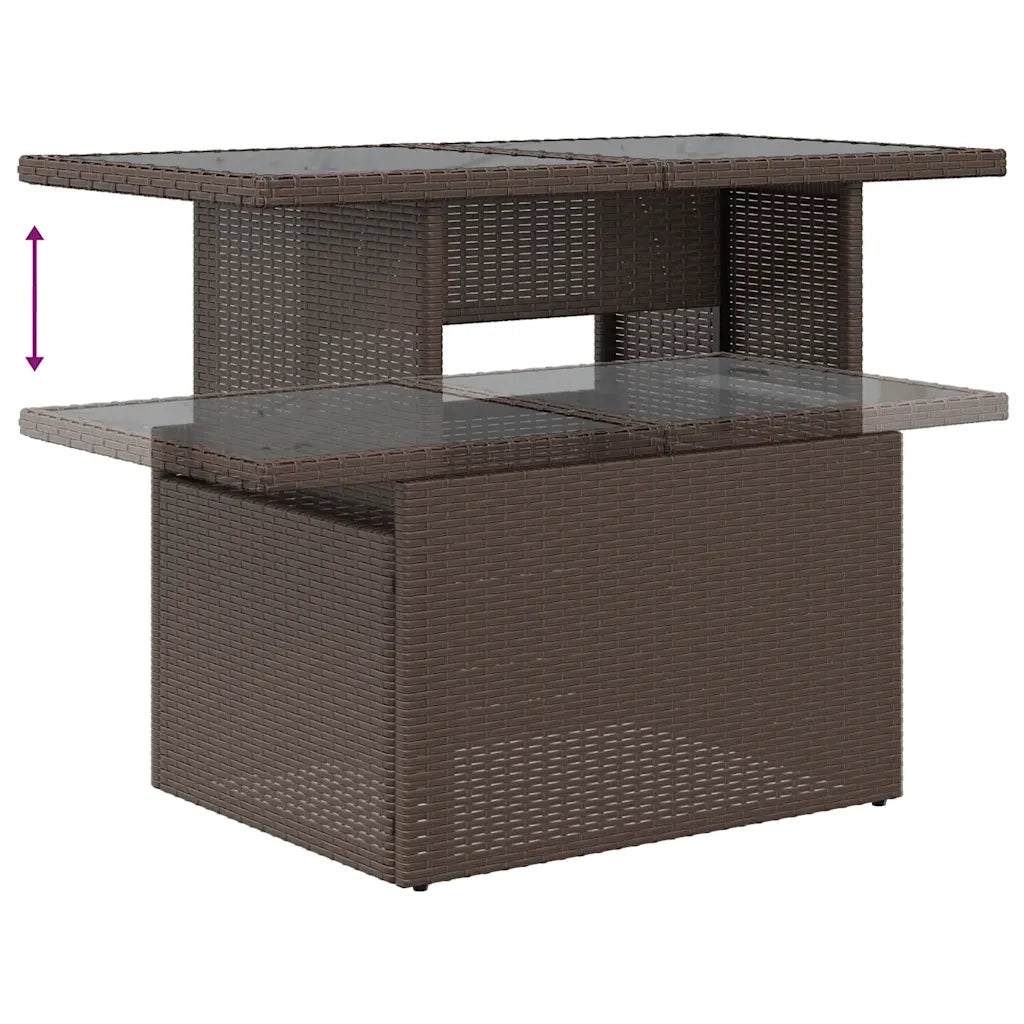Set Divani da Giardino 8 pz con Cuscini Marrone in Polyrattan 3266404