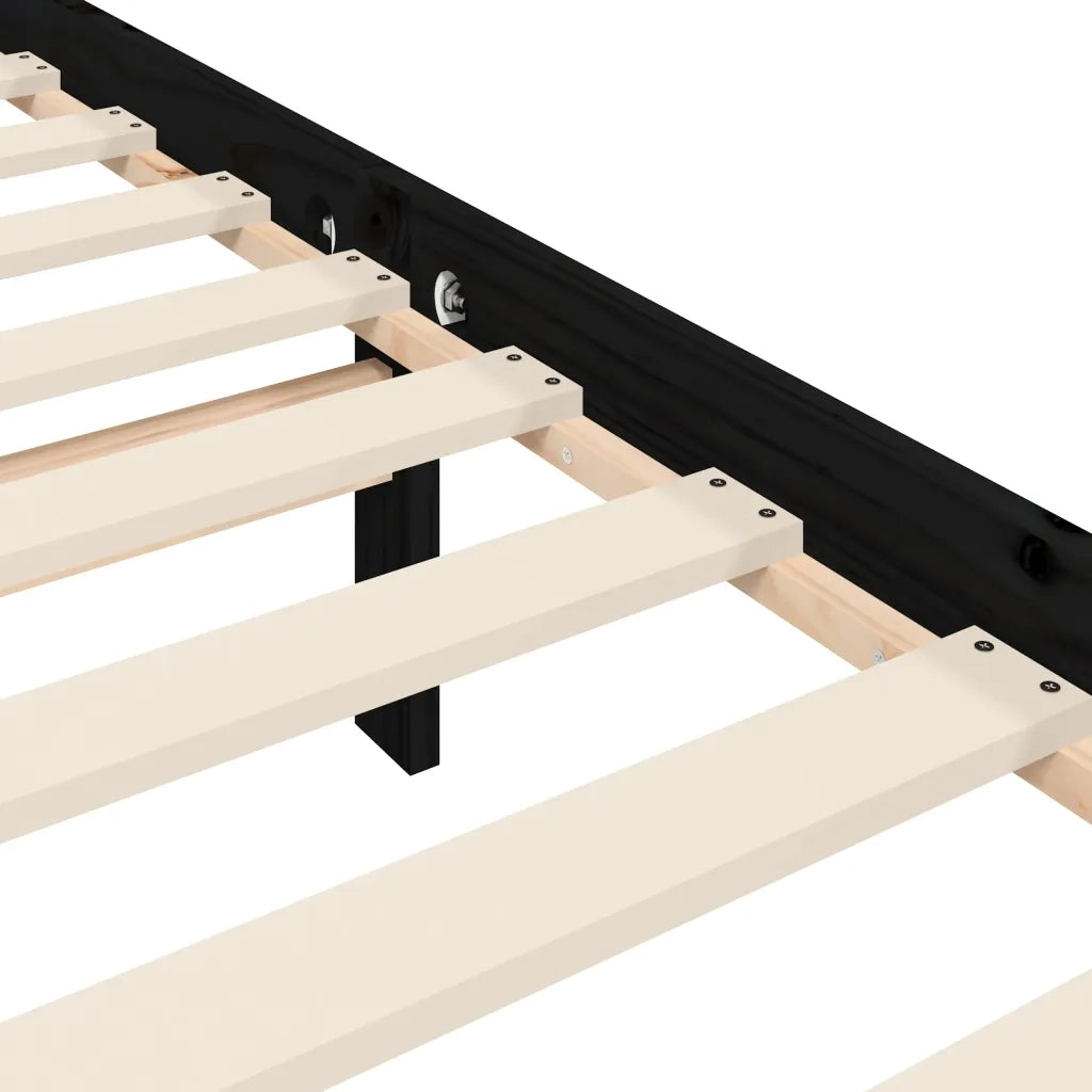 Giroletto con Testiera Nero Small Single in Legno Massello 3192000