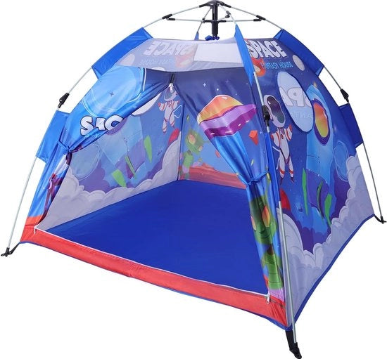 Tenda gonfiabile per bambini, castello blu, grande casa di gioco per interni (mondo dei giochi)