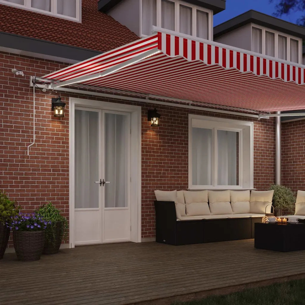 Tenda Retrattile Rosso e Bianco 500 × 300 cm 3331264
