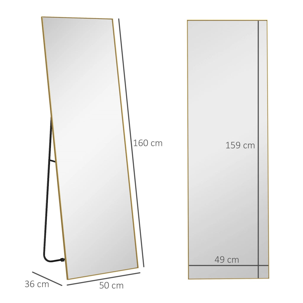 Specchio a Pieno Lunghezza ¨C Minimal ¨C Dorato 50x160 cm