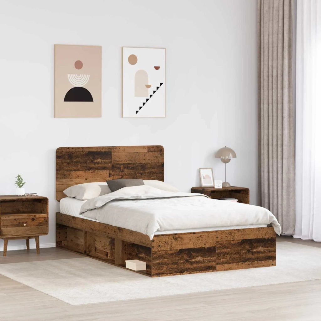 Struttura del letto-Giroletto Legno vecchio 120 x 200 cm Pino massello 396414