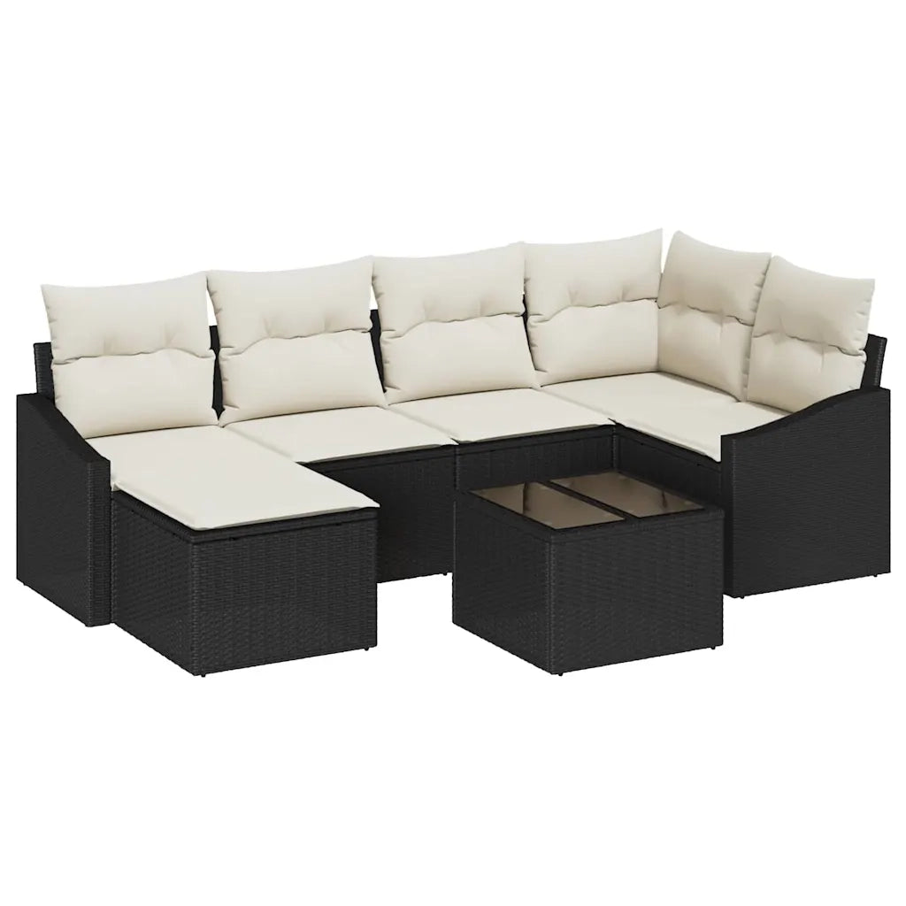 Set da Pranzo per Giardino con cuscino 7 pcs Marrone e Crema 3355466