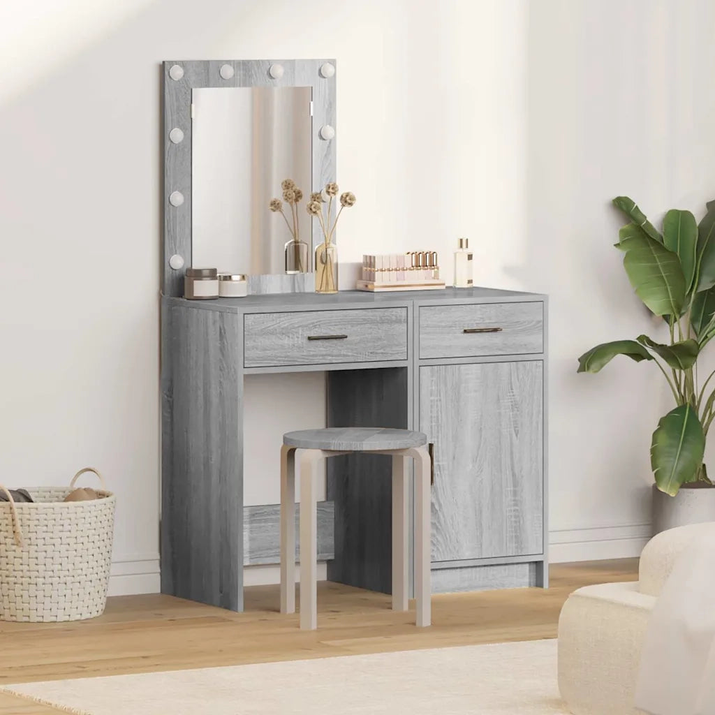 Tavolo da Trucco con cassetto 2 pcs Grigio 50 x 41 x 135 cm 3334241